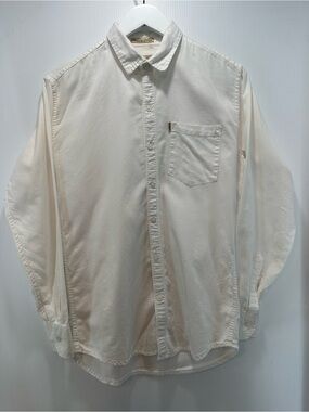 Burberry London Premium Cotton Button Up White Mens Large